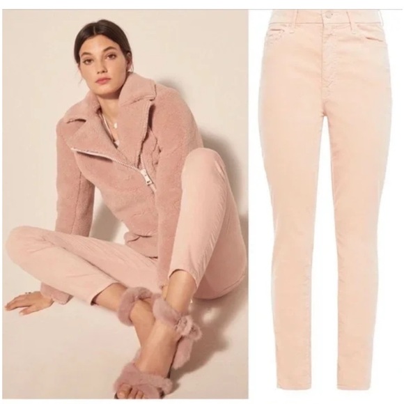 MOTHER Pants - MOTHER The Looker Velvet Pant Jean Mauve Pink Size 27 Skinny Ankle Crop